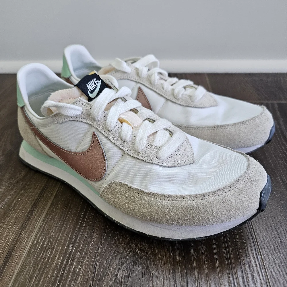 Nike Waffle Trainer 2 GS 'White Mint Copper Youth Sz 6.5Y #DC6477 102 - Picture 9 of 16